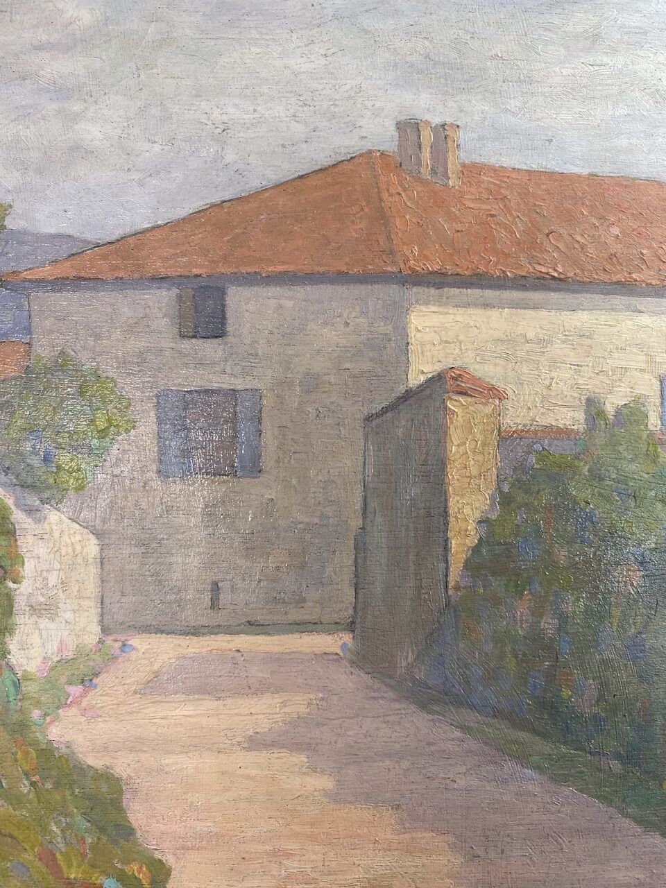 Painting landscape stamp of the artist's studio circa 1940