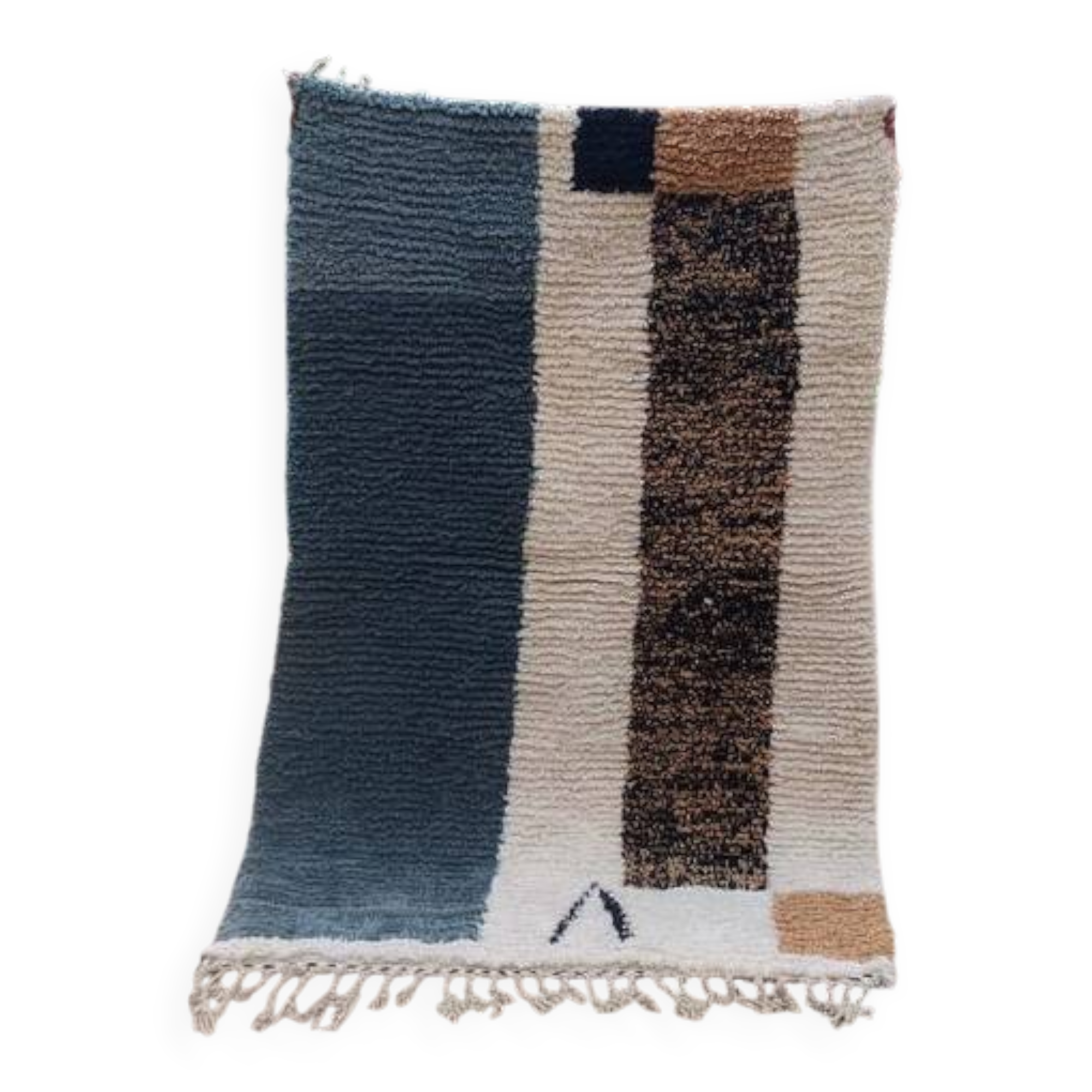 Tapis marocain gris fait main, tapis berbère en laine 150/250 cm