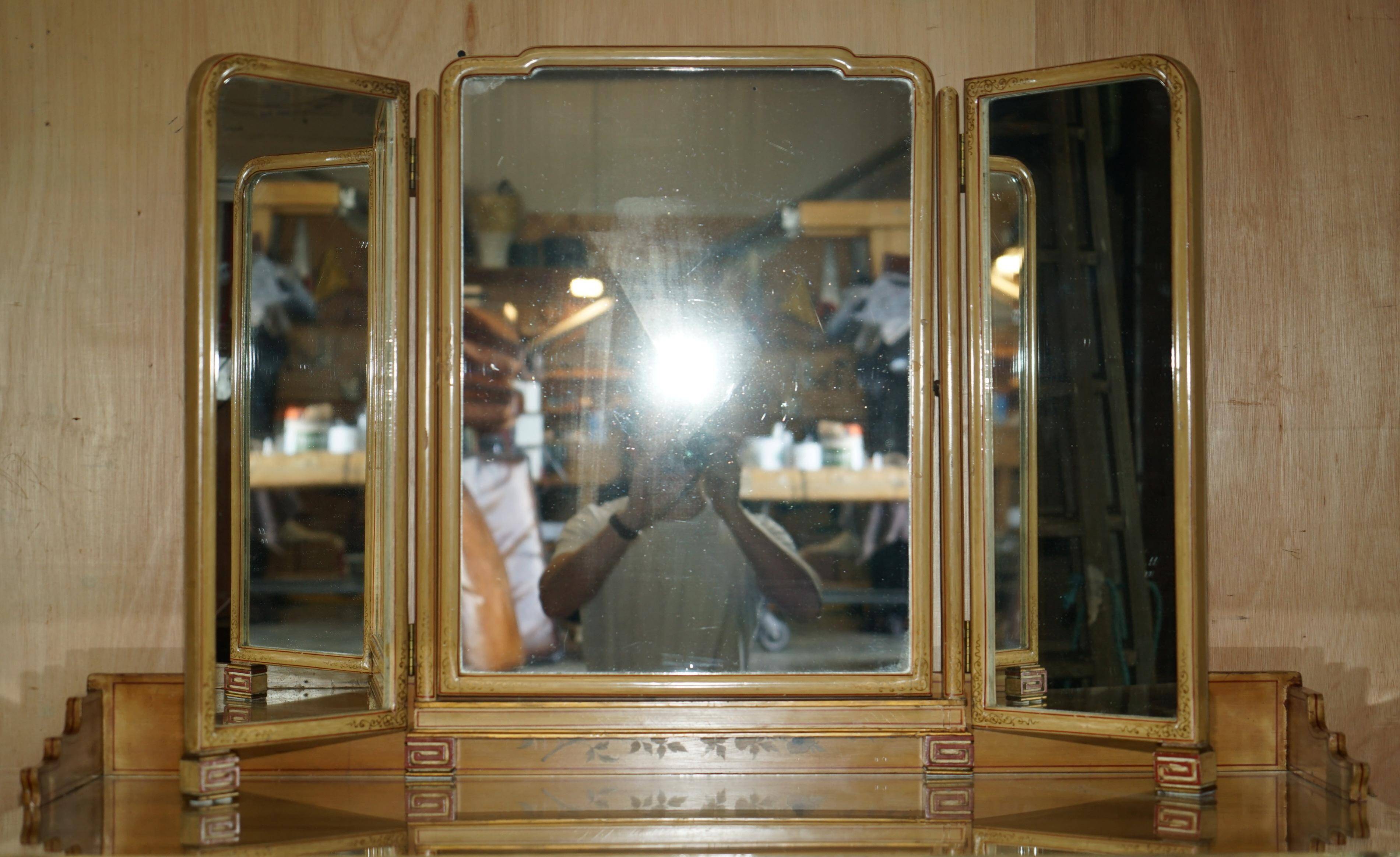 Chinoiserie dressing table in walnut with stool