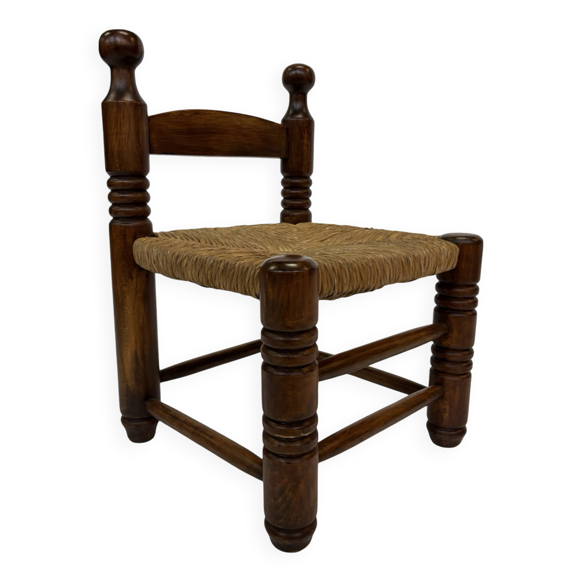Vintage French wicker chair Charles Dudouyt Design