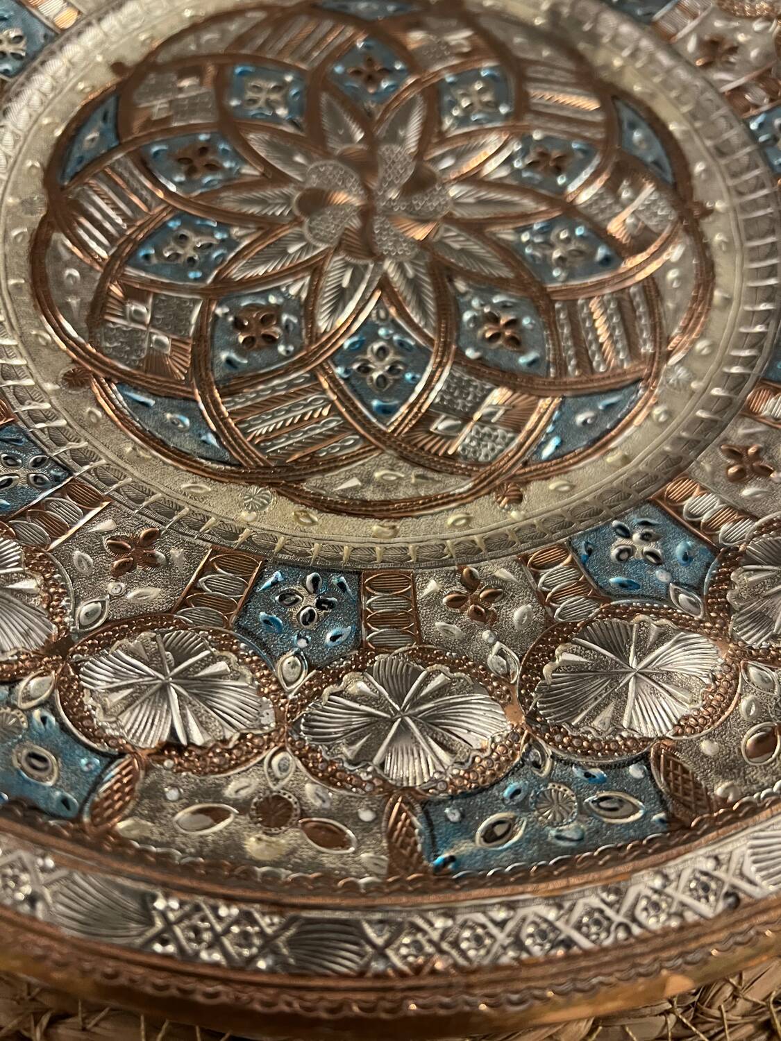 Hammered copper platter