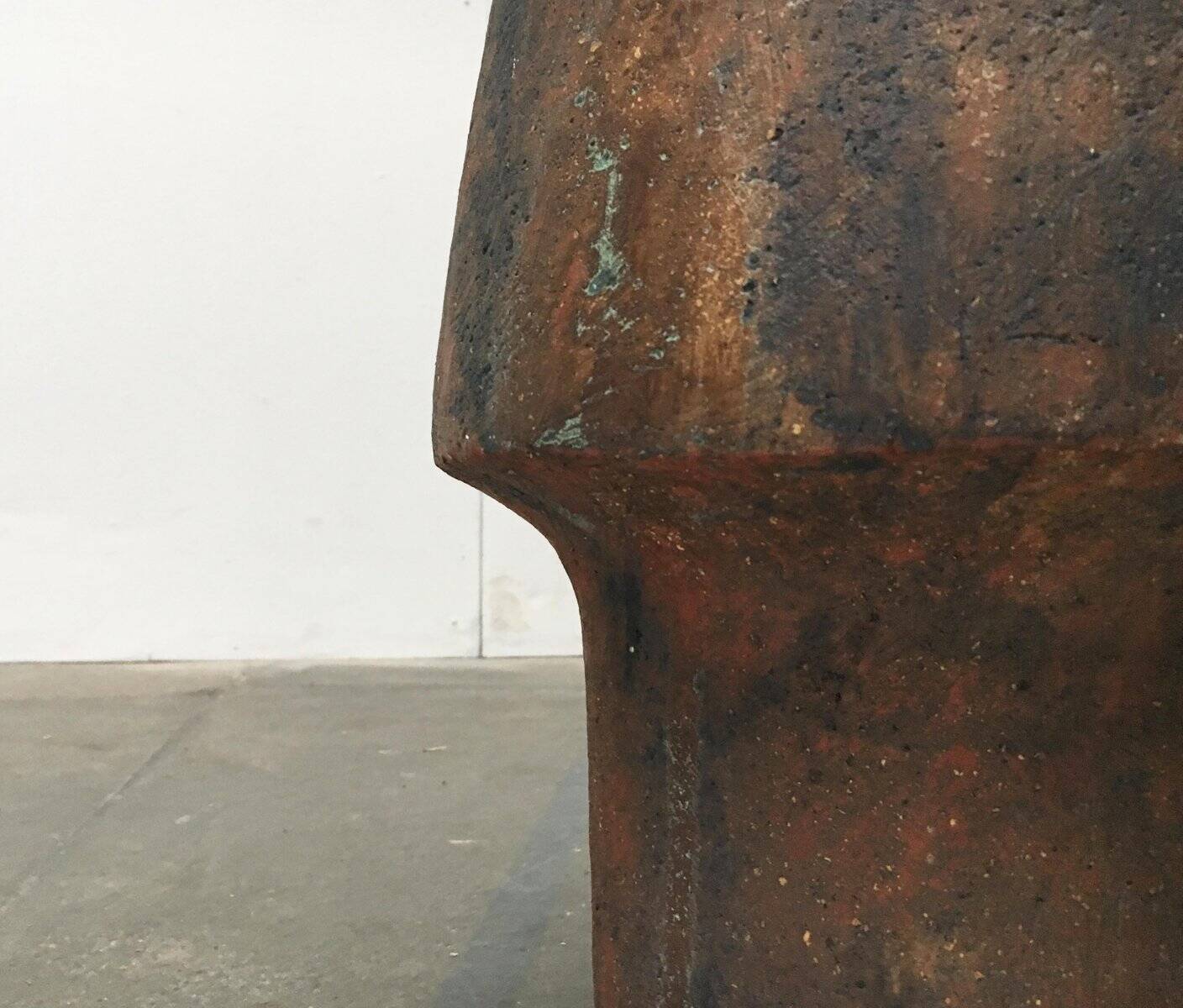 Brutalist ceramic vase in German mid-century style by Gerhard Liebenthron, 1969.