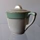 Old mint green sugar bowl from Moulin des Loups, model "Gondé", in good condition.