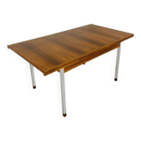 Extendable Vintage teak diningtable with Chrome legs by Alfred Hendrickx Belform