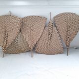 Set of 5 African fans woven in vegetable fiber, from Togo