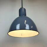 Industrial grey enamel ceiling lamp from Elektrosvit, 1950s