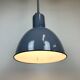 Industrial grey enamel ceiling lamp from Elektrosvit, 1950s
