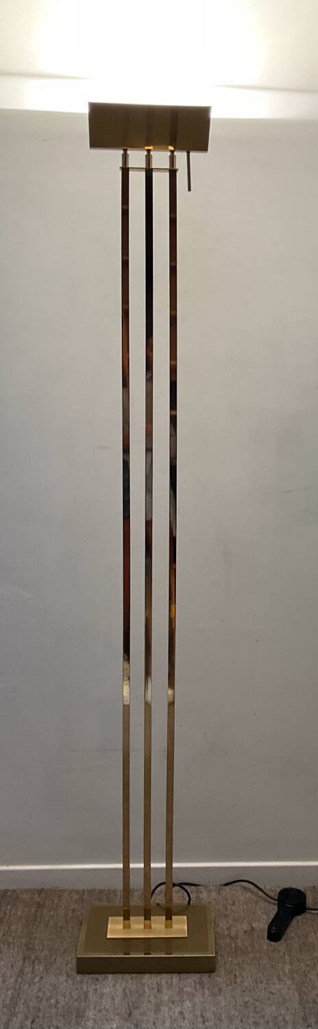Maison Deknudt brass floor lamp from the 70s