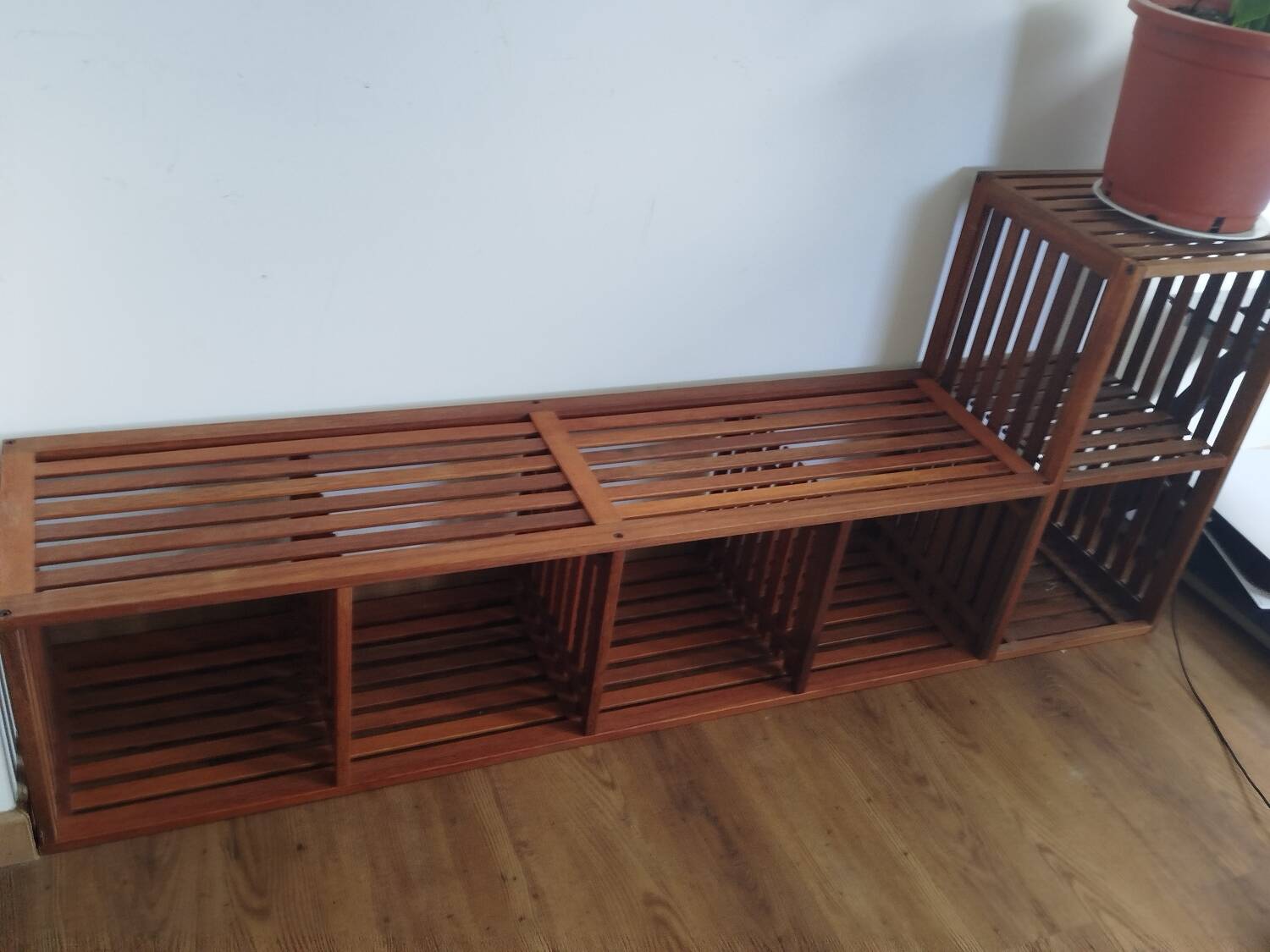 Lovely pair of vintage teak shelves, 1970s
