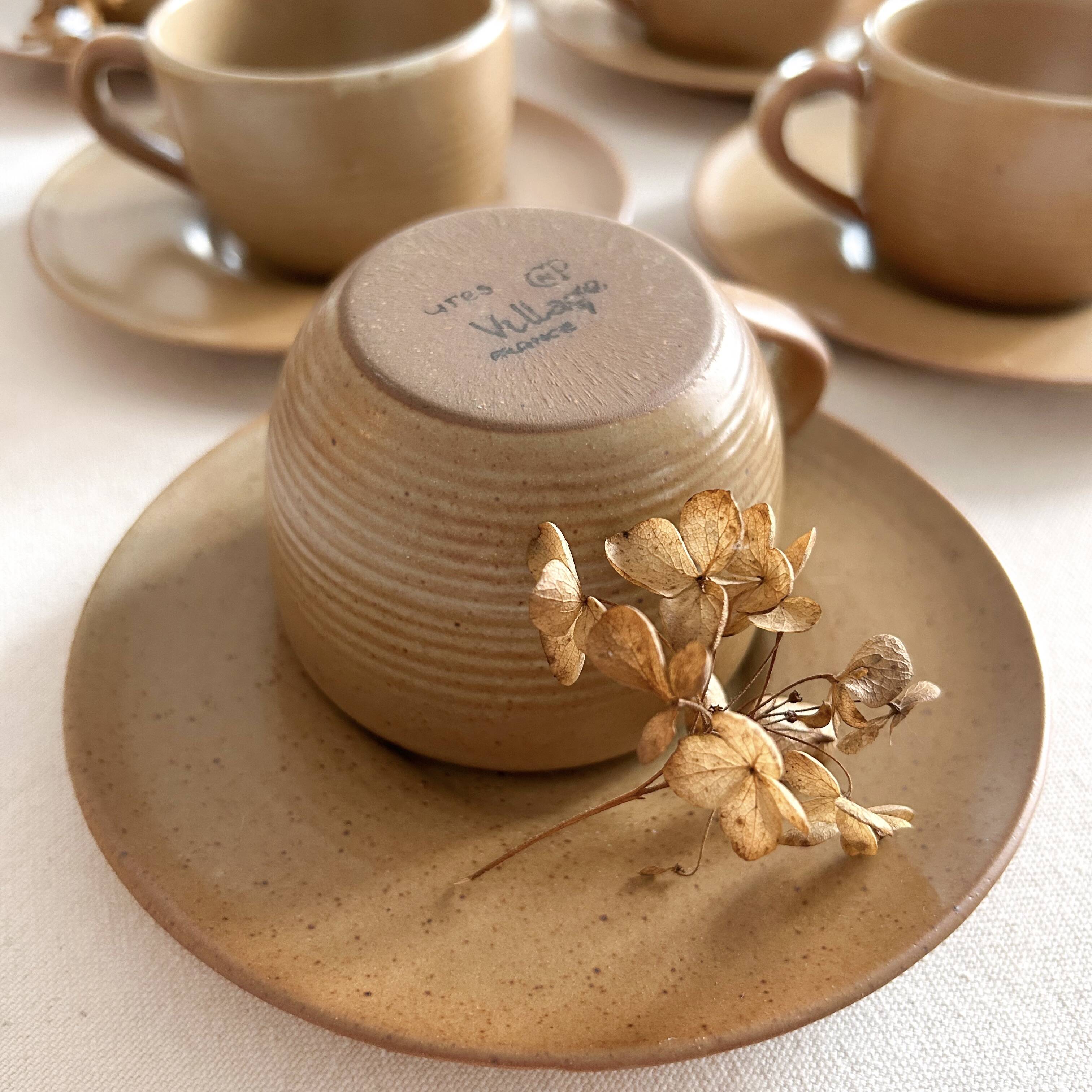 French stoneware cup and saucer