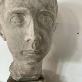 Bust of a young man in plaster signed Gerard Choain XX century