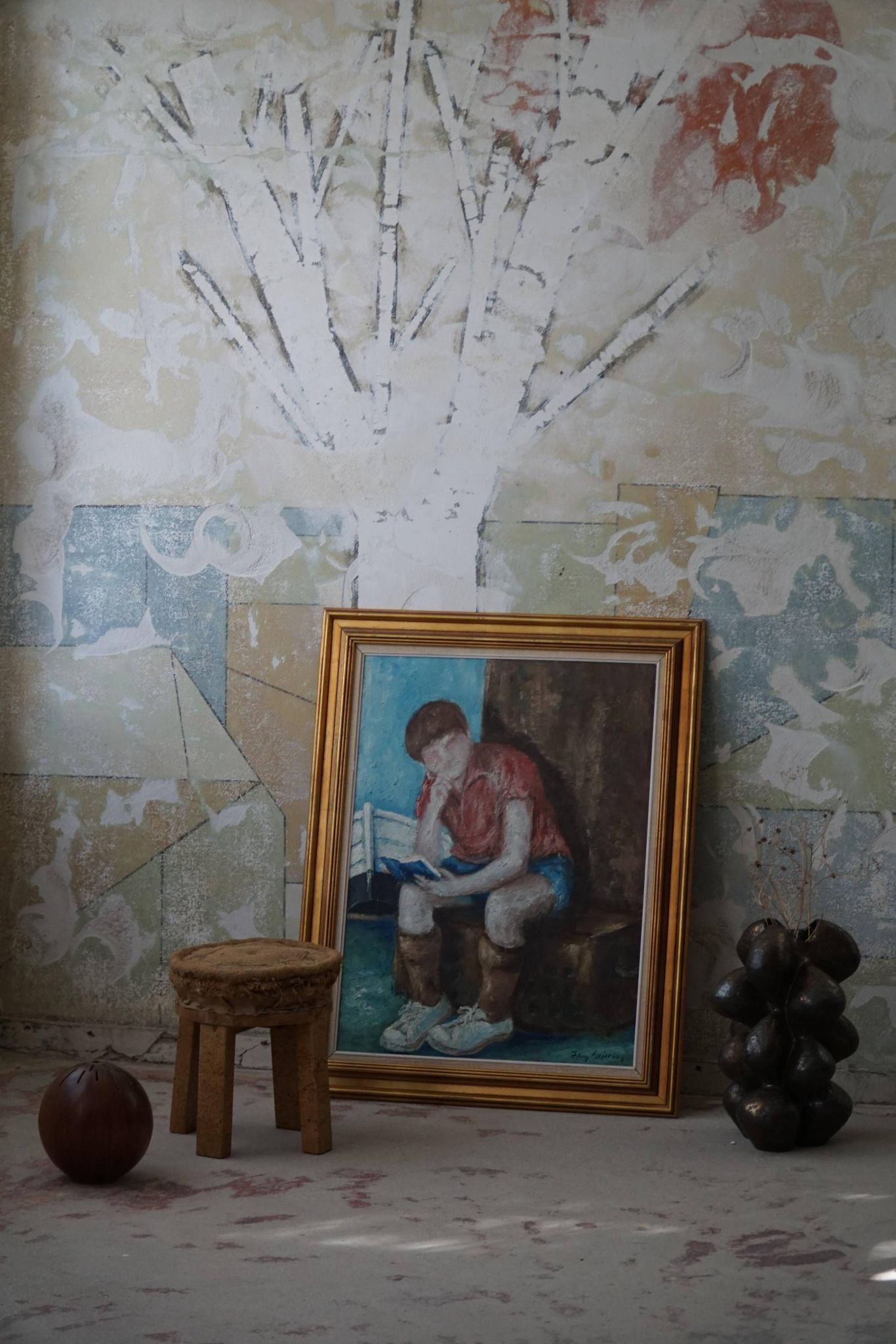 Oil painting by Jørgen Sejersen, Mid-century Modernism, 1960s