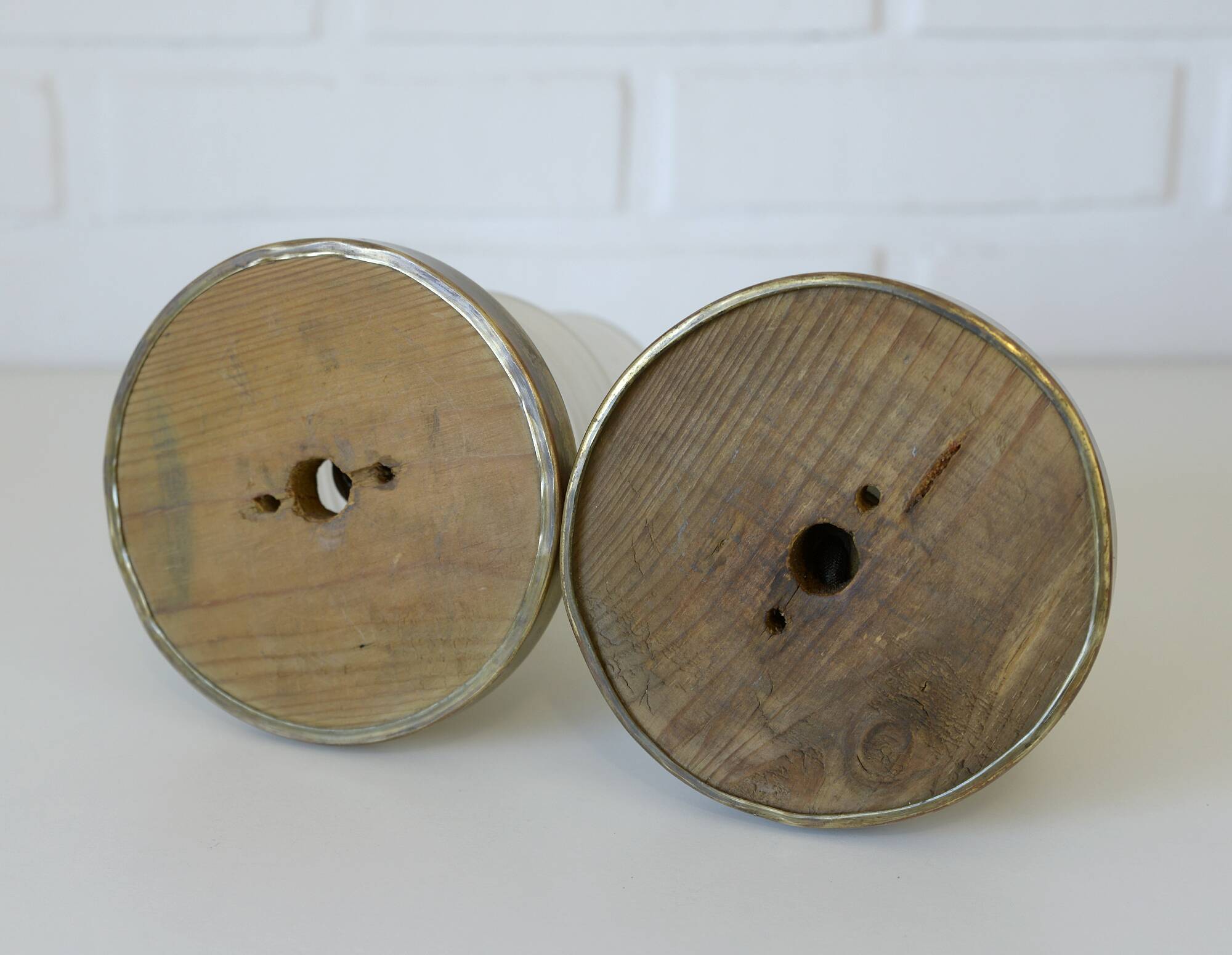 Original Art Deco Brass Sconces Pair of Ceiling Lights Antique  1920 / 1930