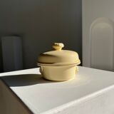 Glazed light yellow ceramic terrine