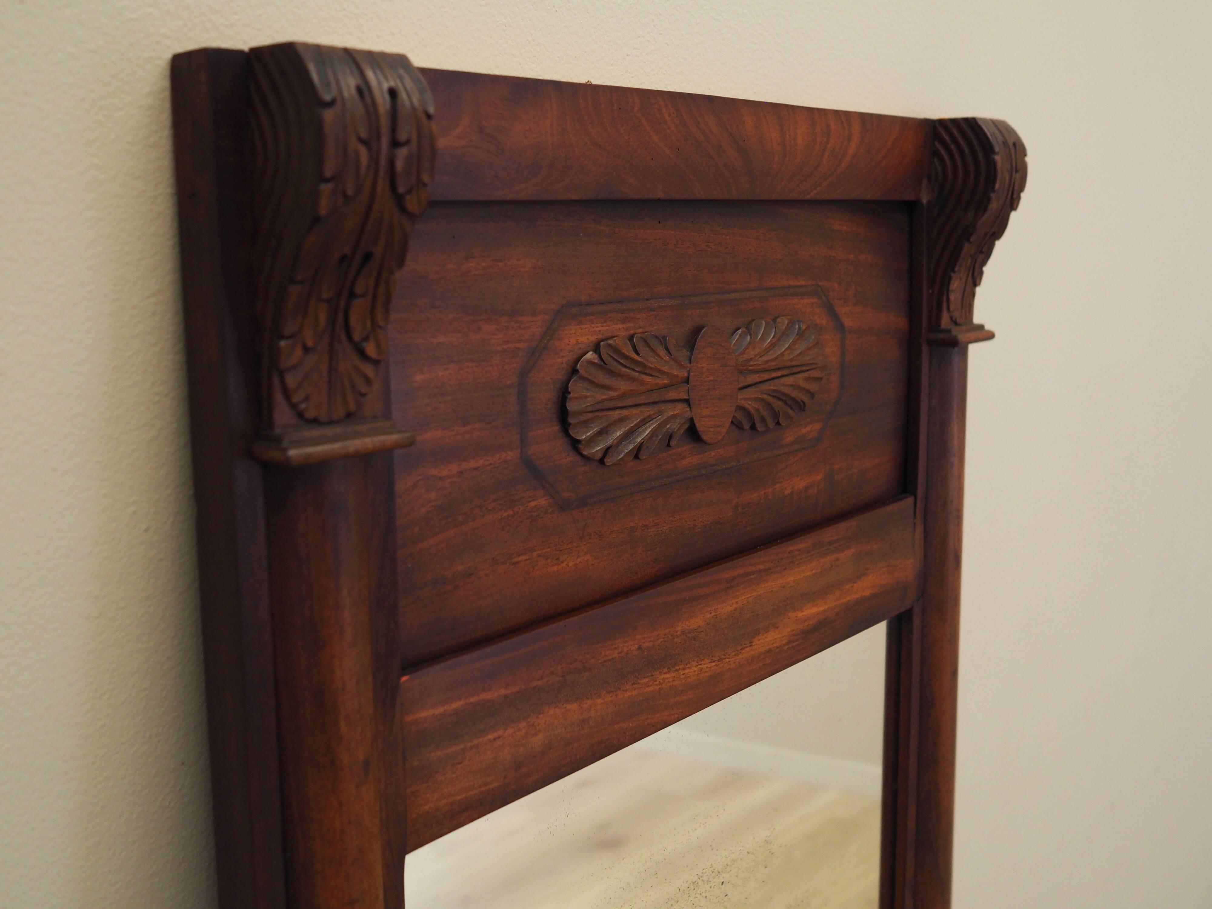 Mirror in wooden frame, Danish design, 1970s, production: Denmark