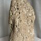 Brutalist vintage stone lamp from the 1970s, raw art.