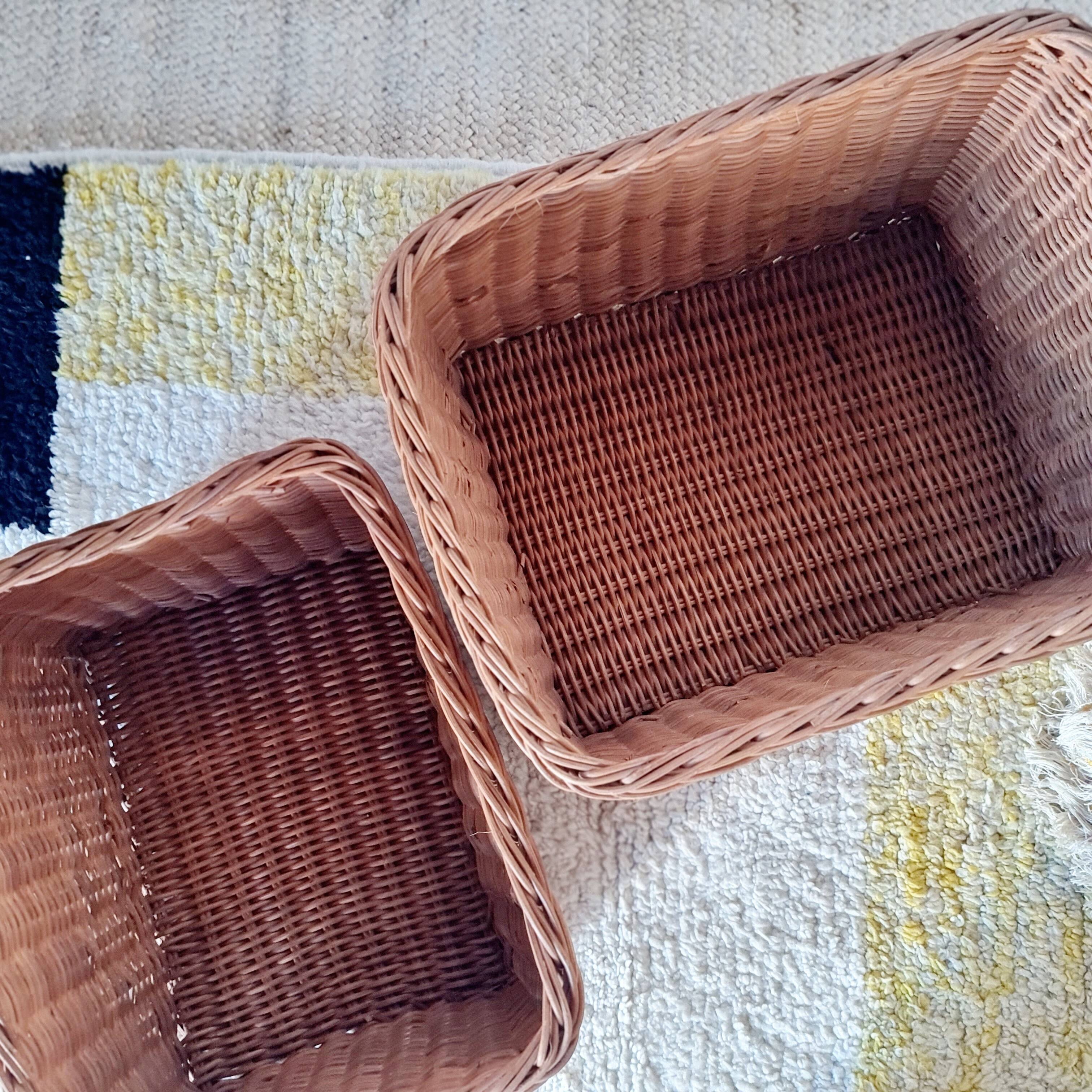 Pair of wicker baskets - wicker planters