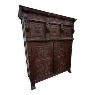 Renaissance Style Furniture in Solid Oak, Early 19th Century