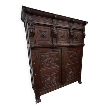 Renaissance Style Furniture in Solid Oak, Early 19th Century