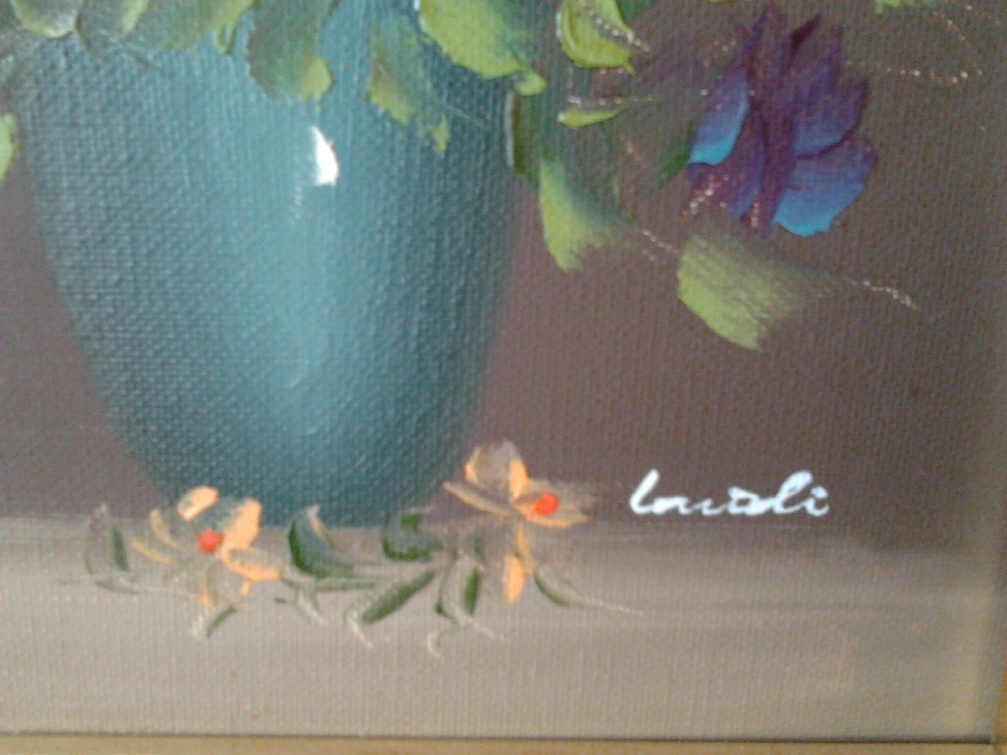 Frame painting with oil signed