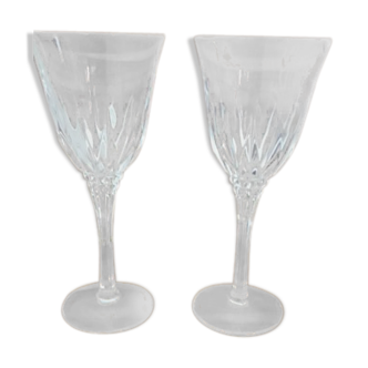 2 white wine glasses Cristal d'Arques
