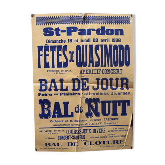 Poster "Feasts of Quasimodo" - Saint-Pardon - 1936