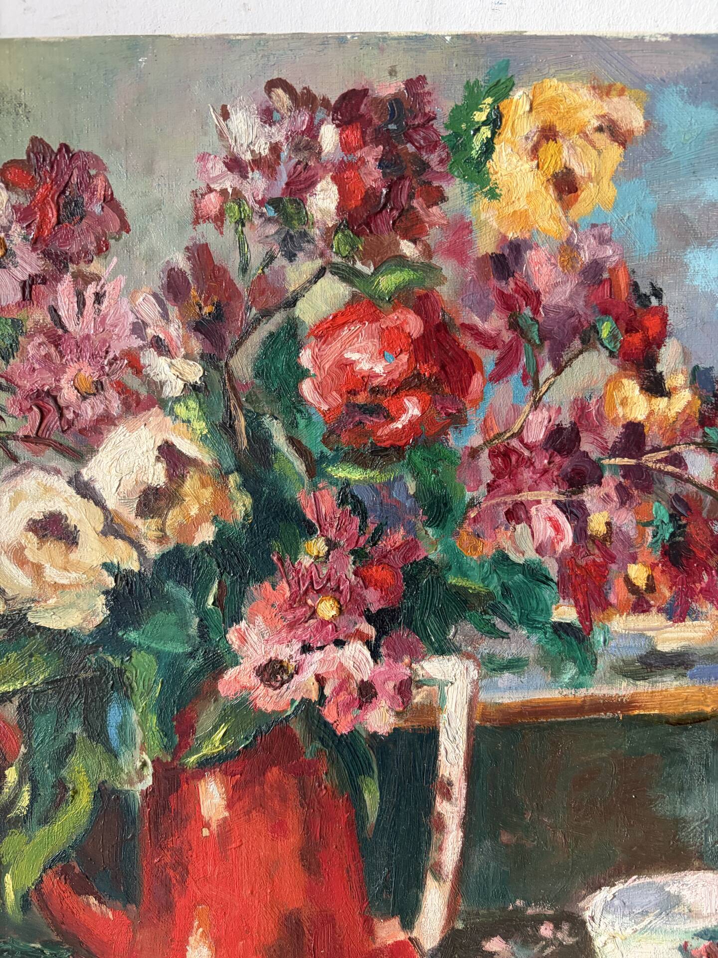 Afternoon bouquet, still life, oil on canvas signed