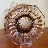 Art Deco star pressed molded glass vase