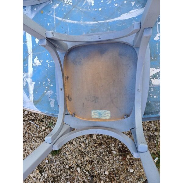 6 chaises bistrot Baumann bois cérusé vieux gris