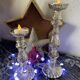 Set of 2 mercurized glass candle holders