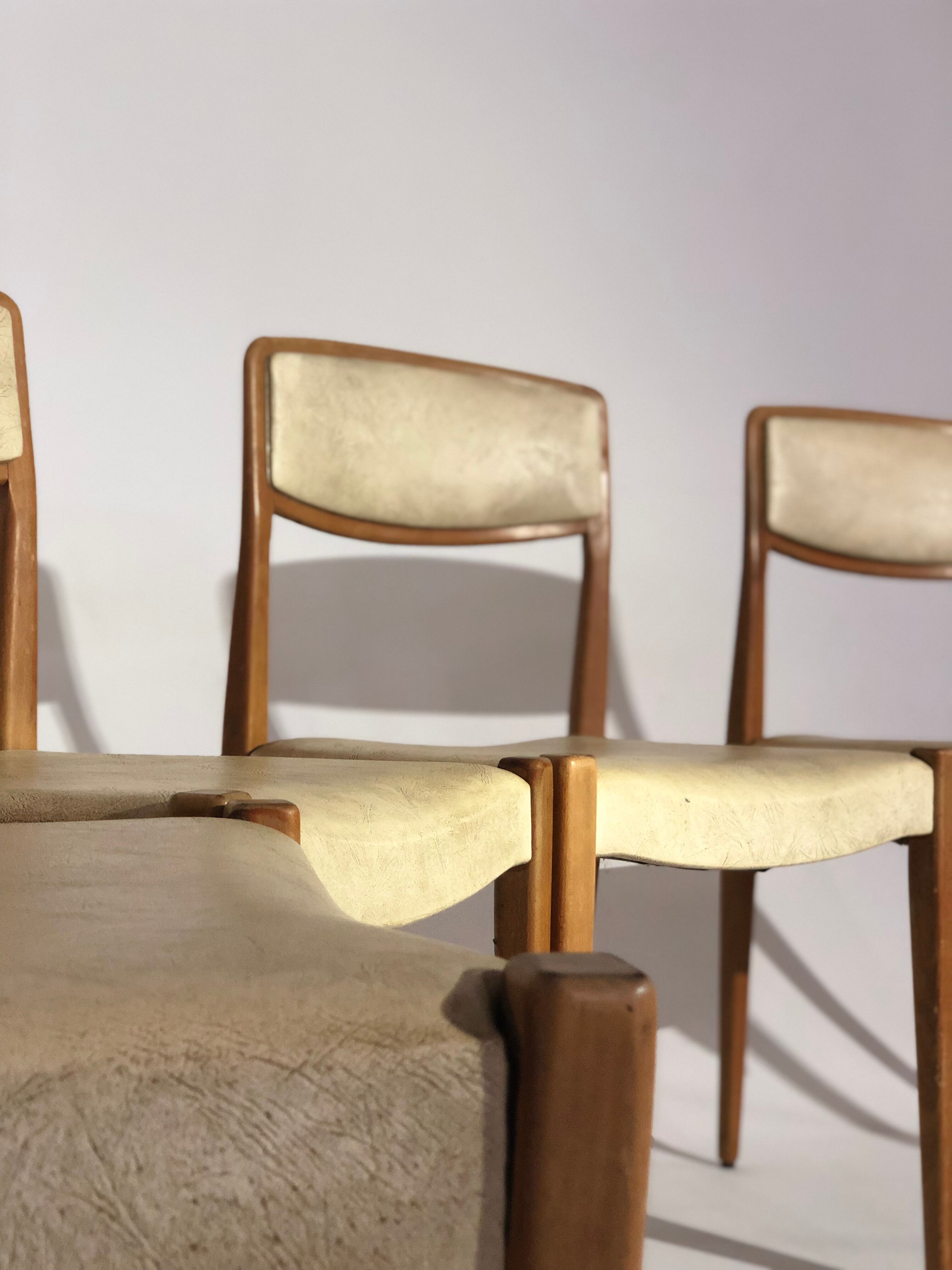 Suite of 4 vintage Italian style chairs