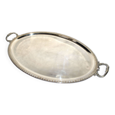 Large silver metal tray 75x40cm Goldsmith Poirier Dumonteil 1900
