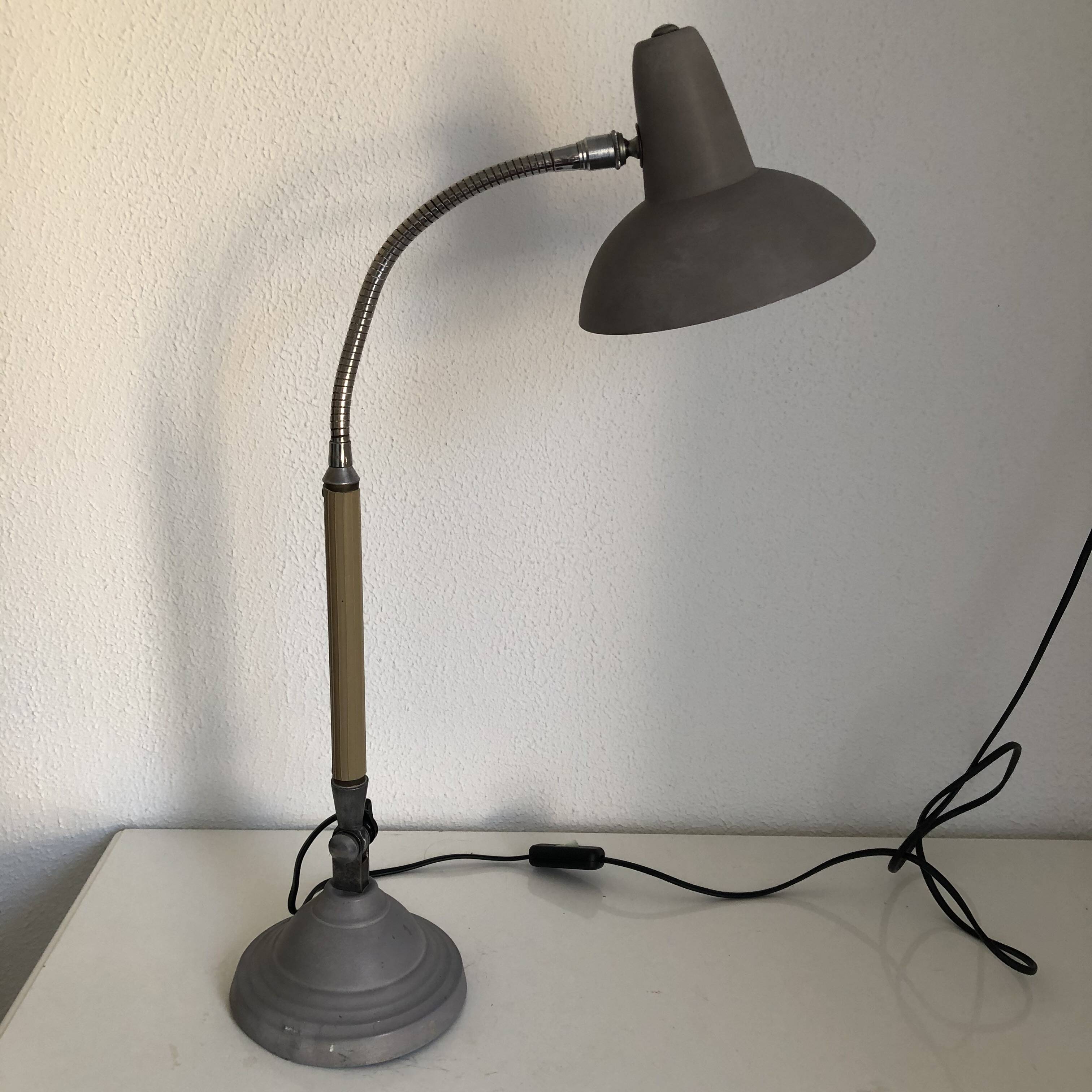 Vintage 1950s industrial workshop desk lamp Super Chrome - 60 cm