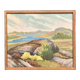 Huile sur toile originale suédoise – “Côte” par R, 1979 – Vintage et encadrée – 50 × 42 cm (19,7" × 16,5")