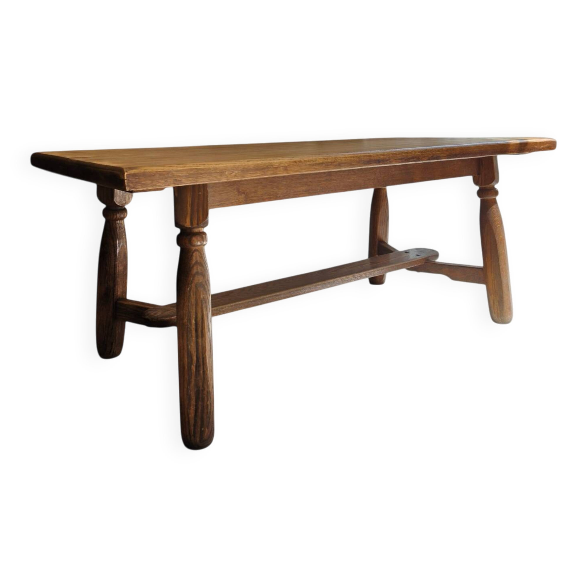Solid oak dining table, brutalist, 1950.