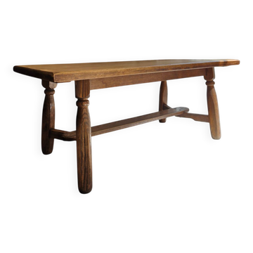 Table à manger brutaliste en chêne massif, 1950