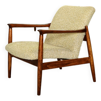 Fauteuil en bois design vintage original 1970 E. Homa chaise longue design moderne du milieu du siècle