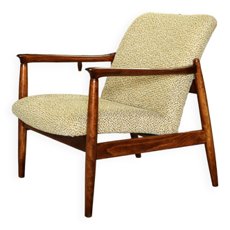 Wood armchair oryginal vintage design 1970 e. homa longue chair mid century modern design