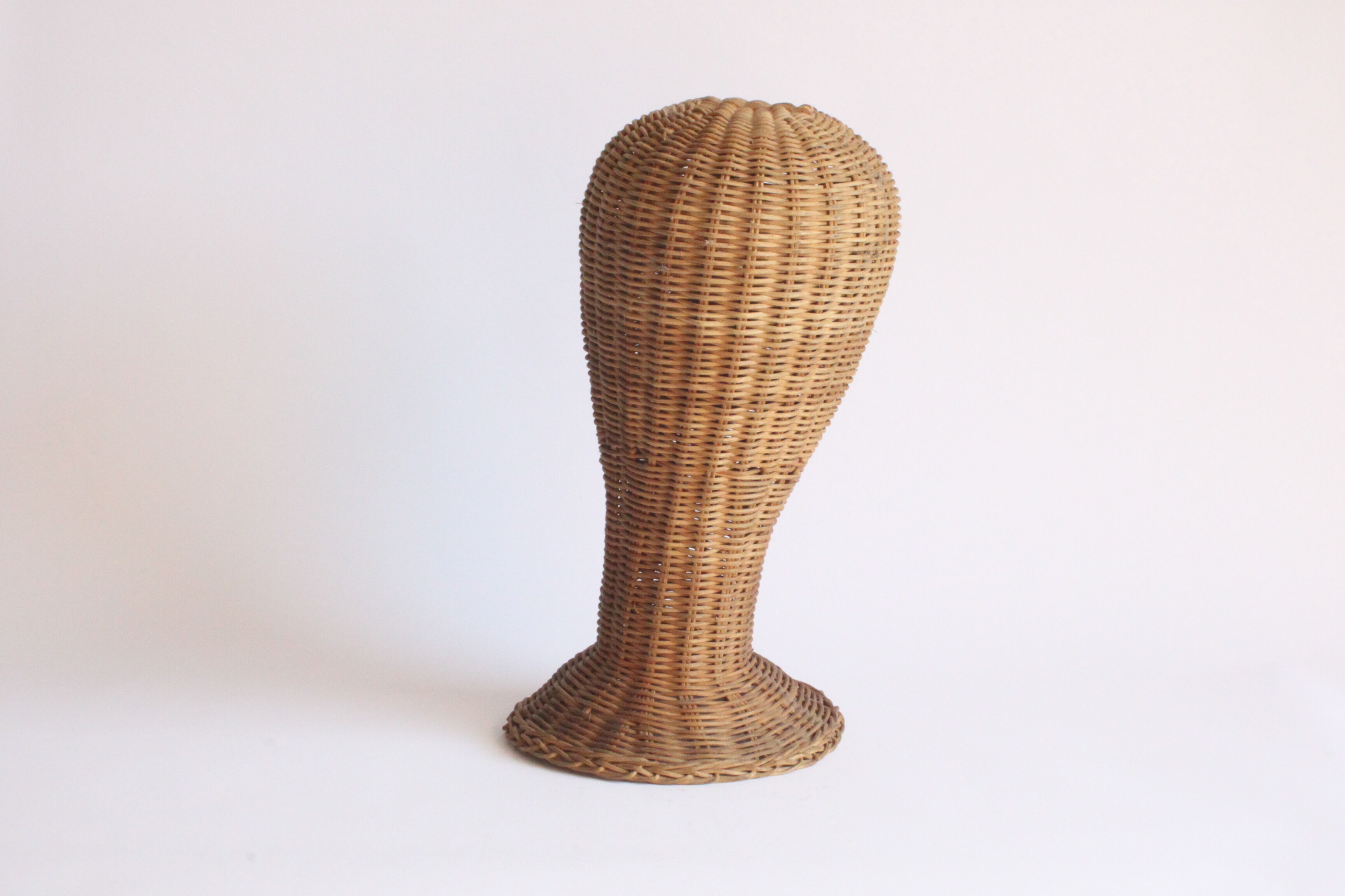 Rattan mannequin head, 1950s.