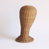 Rattan mannequin head, 1950s.