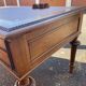 Double-sided flat desk in Louis XVI style made of mahogany and leather.