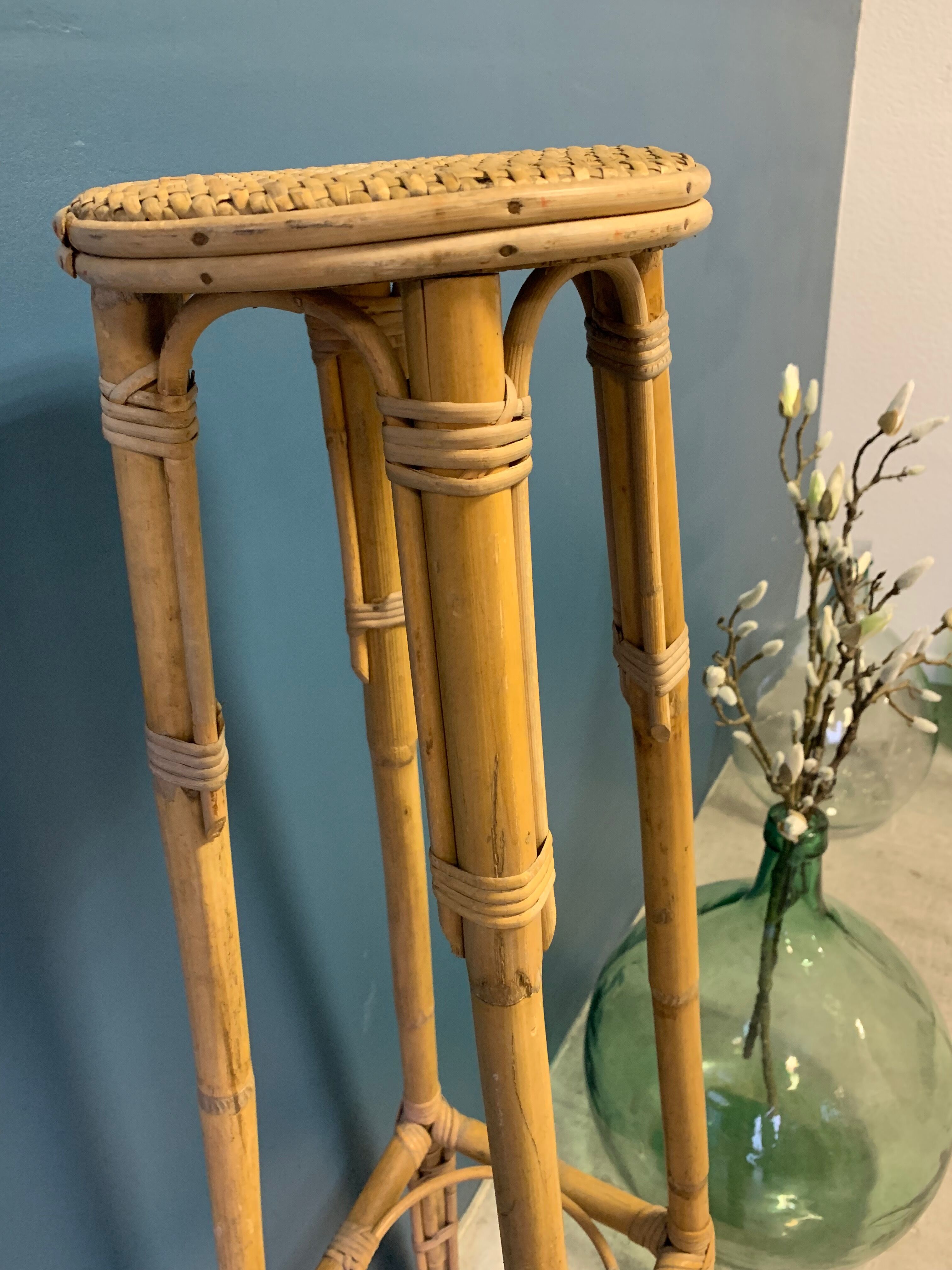 Vintage rattan side table