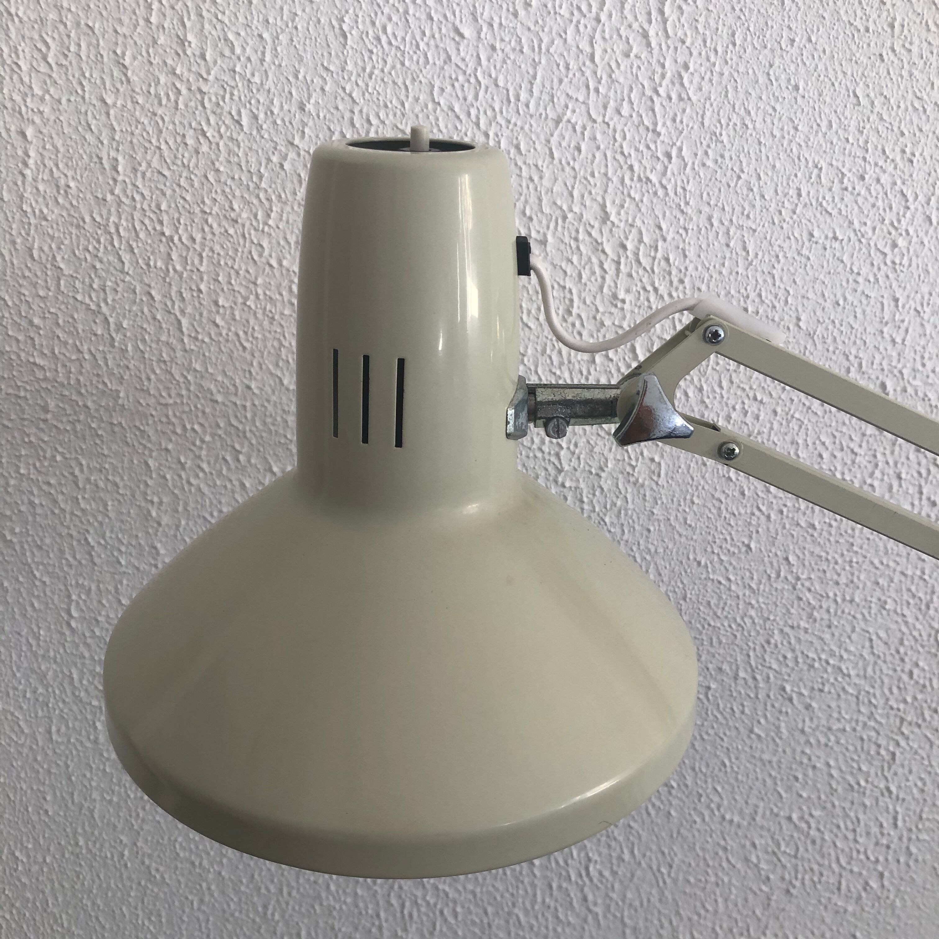 Vintage white Ledu architect lamp 1970