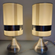 Paire de lampes space-age en aluminium et tissu des années 1970 - 1980
