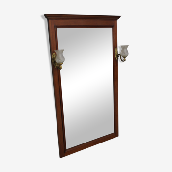 EMPIRE style mirror bevelled and stitched, with 2 lights