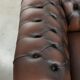 Nice cow leather Chesterfield 2-seater sofa in English style