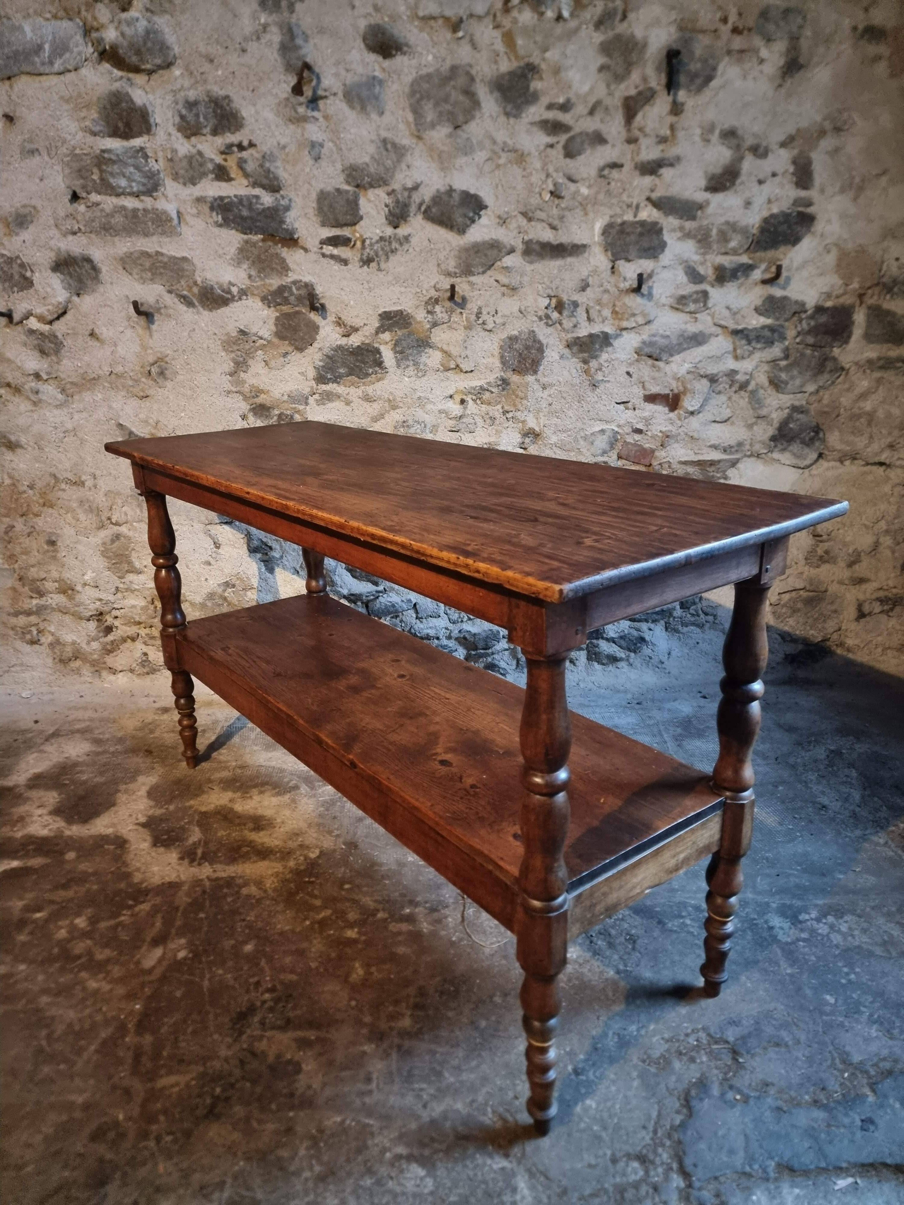 Console / service table or kitchen island French antique, 1880–1920