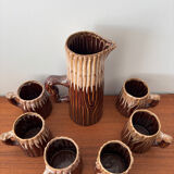 Vintage ceramic service Pol Chambost model Tree – jug and cup