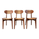 Série de 3 chaises vintage Roger Landault "Ellipse" Sentou 1957