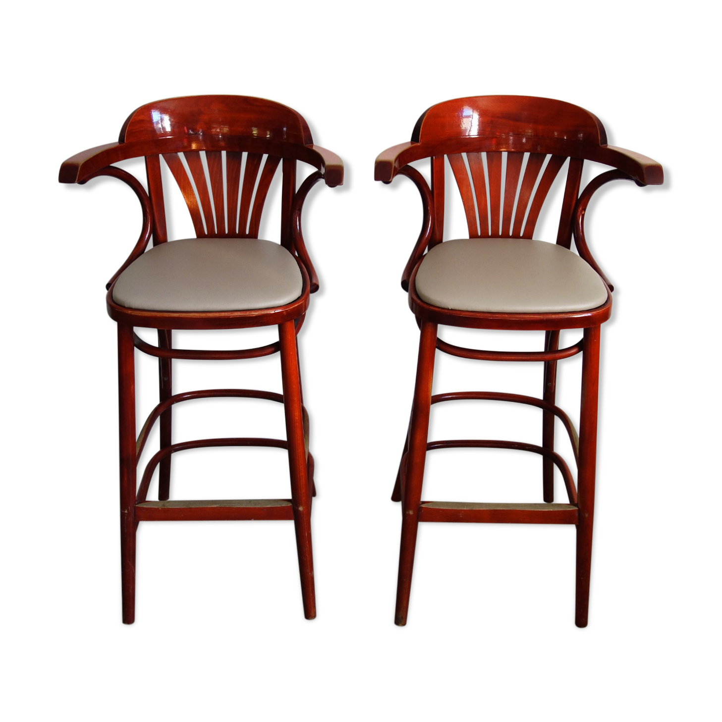 Pair of high bistro stools
